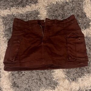 SHEIN Chocolate Brown Denim Skirt